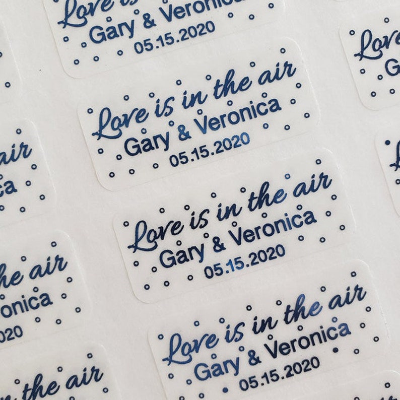 100 Personalized Wedding Bubble Labels Foil Bubble Labels Etsy