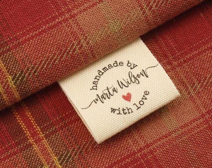 Custom Cotton Sewing Labels: Logo or Text, Knitted Item Tags   25×60