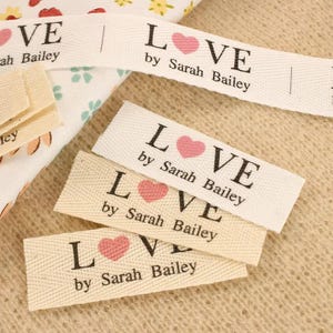 20X60mm,Cotton Twill webbing,Flat or Folded Labels,Printed Sew-in Fabric,Custom Personalizada,Sewing,Knitting or Crochet Labels