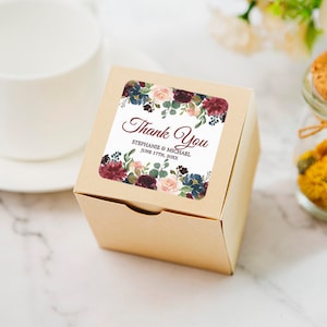 Adesivi quadrati per matrimonio, compleanno, festa, 1,5 ~ 3 pollici, etichetta regalo personalizzata, logo personalizzato per adesivi di ringraziamento