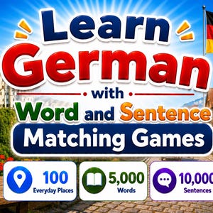 Learn German with Word and Sentence Matching Games