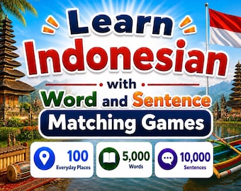 Learn Indonesian with Word and Sentence Matching Games