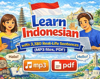 Learn Indonesian with 3,380 Real-Life Sentences(MP3 files, PDF)