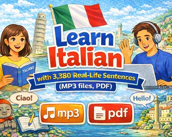 Learn Italian with 3,380 Real-Life Sentences(MP3 files, PDF)