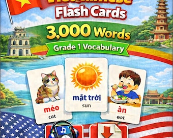 Vietnamese Flash Cards, 3000 Words, Grade 1 Vocabulary (MP3 Audio, PDF Download)