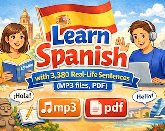 Learn Spanish with 3,380 Real-Life Sentences(MP3 files, PDF)