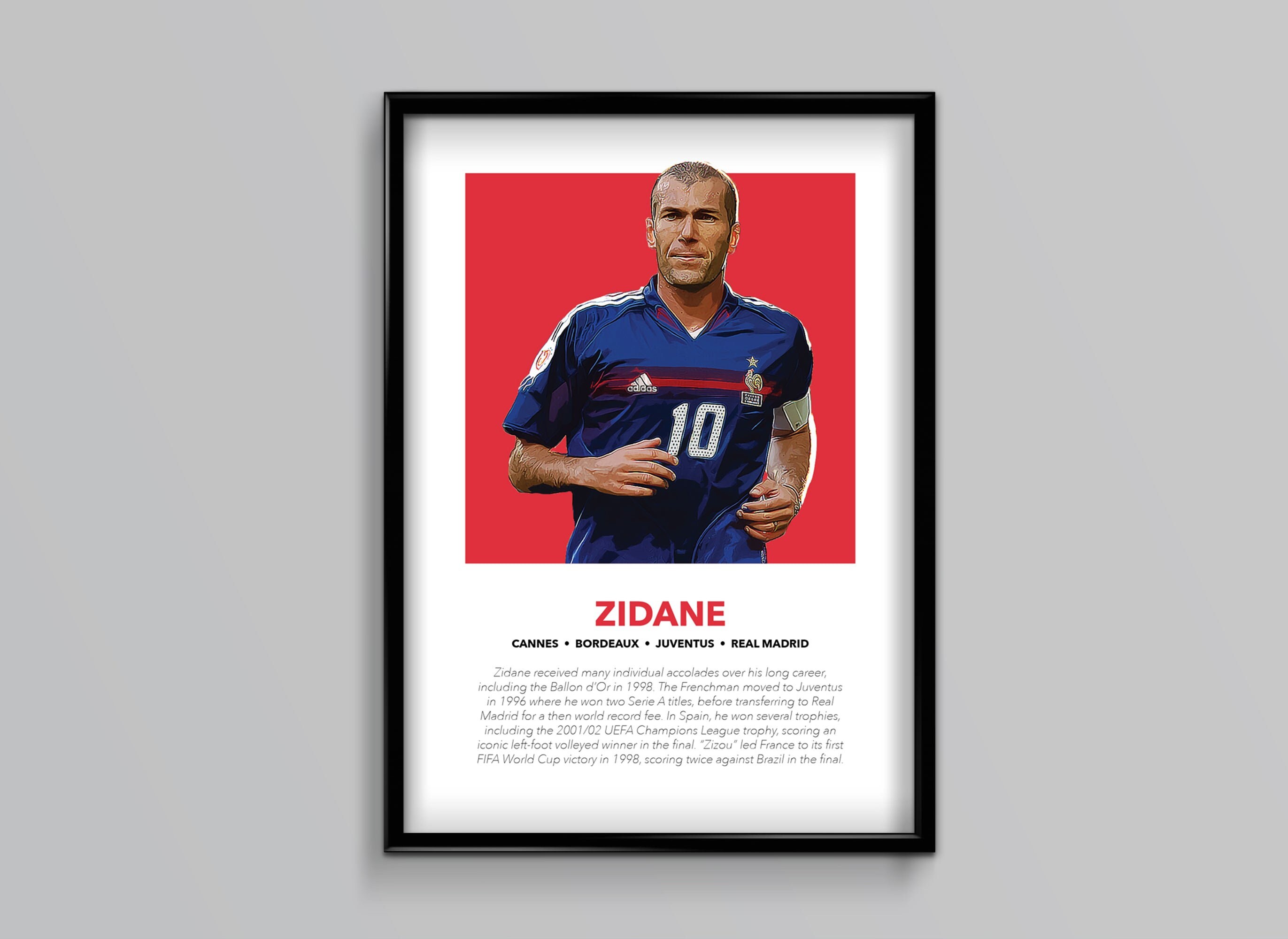 Affiche Zinédine Zidane - Coupe du Monde 98 – Jour de Légende