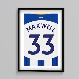 Brighton 25/26 Home Shirt - Custom, Name, Number, Football, Soccer, Gift, Present, Him, Father&#39;s Day, Anniversary, Birthday, Christmas