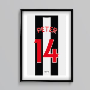 Newcastle 25/26 Home Shirt - Custom, Name, Number, Football, Soccer, Gift, Present, Him, Father's Day, Anniversary, Birthday, Christmas