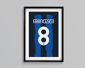 Inter Mailand 25/26 Home Shirt - Individuell, Name, Nummer, Fußball, Geschenk, Gegenwart, Ihn, Vatertag, Jubiläum, Geburtstag, Weihnachten
