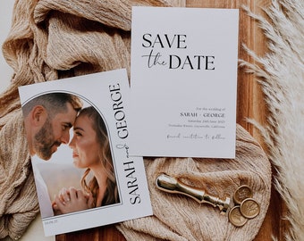 Save the Date | Minimalistic Save the Date Template | Photo Save the Date | Editable Save the Date | Instant Download Template | T3