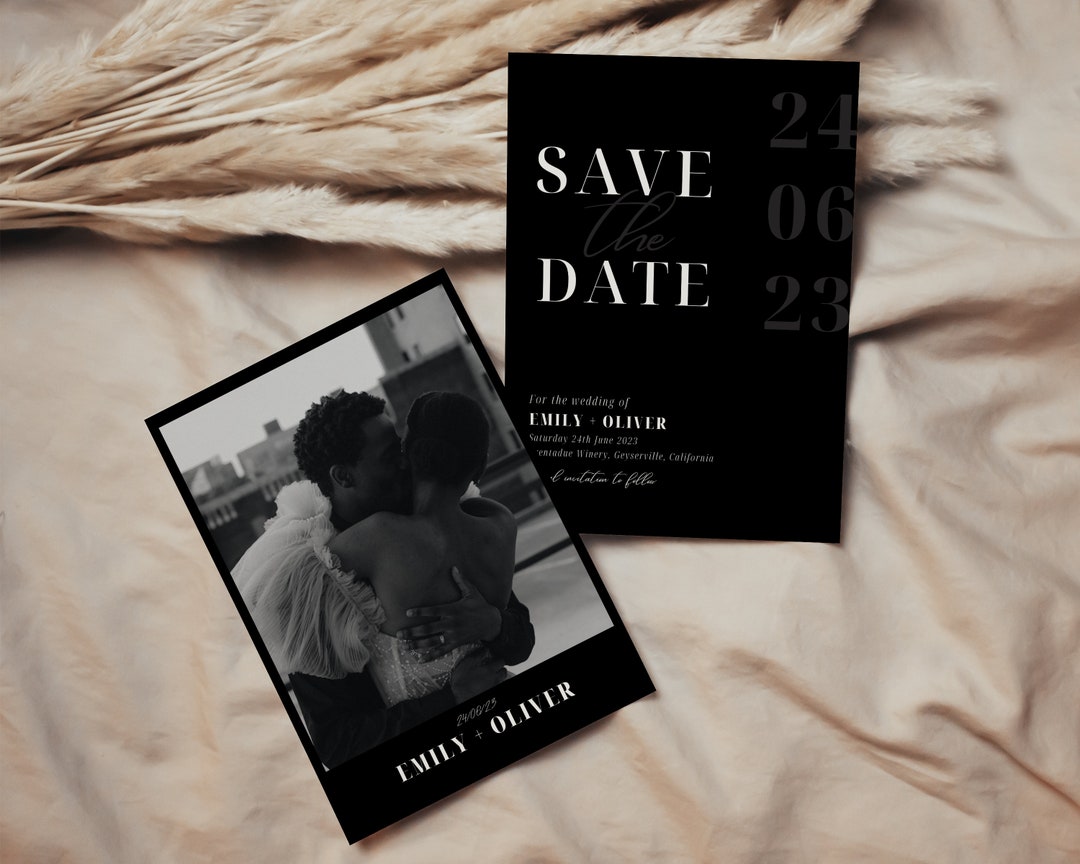 Minimal Save the Date Minimalist Save the Date Template Photo Save the