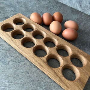 Large egg stand. Egg storage. Solid oak egg holder. Hard wood. Egg stand. Modern decor. Kitchen decor. Wooden kitchen decor. New home. image 8