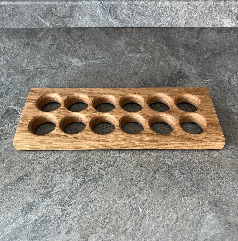 Large egg stand. Egg storage. Solid oak egg holder. Hard wood. Egg stand. Modern decor. Kitchen decor. Wooden kitchen decor. New home. image 4