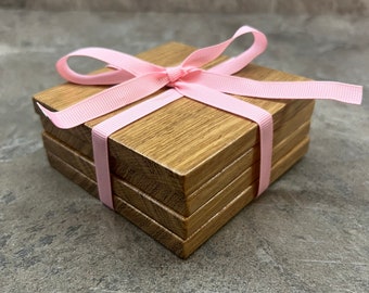 Solid Iroko coasters. Wooden coasters. Set of 4 coasters. Solid wood. New home. House warming gifts. Wooden home accessories.