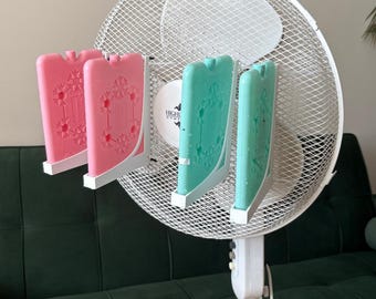 Universal Fan Ice Pack Holder x 4 | 3D Printed | Fan Ice Pack Bracket | Air Cooler Accessory | Fits Most Fans