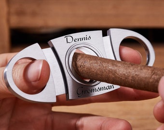 Custom Groomsman Cigar Cutter,Personalized Cigar Cutter For Men,Engrave Dad Cigar Cutter,Anniversary Gift For Husband,Groomsman Gift For Him