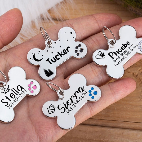 Personalized Dog Tag,Custom Pet Tag,Engraved Dog ID Tag,Dog Tag For Dog,Dog Collar Tag,Handstamped Dog Tag,Bone Dog Tag,Puppy Tag,Cat ID Tag