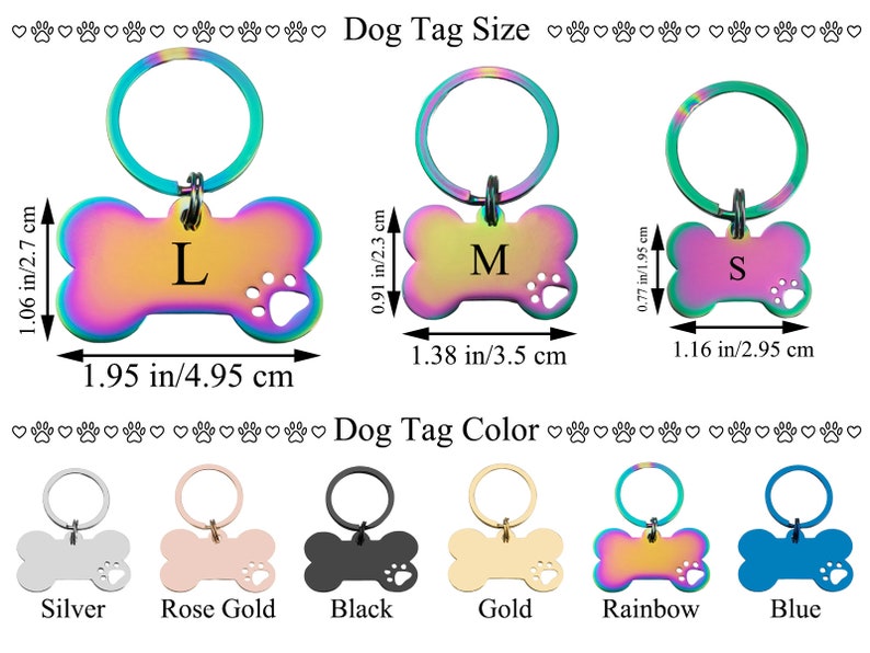 Dog Name Tag Bone Dog Tag Personalized Dog Tag for Dogs Etsy