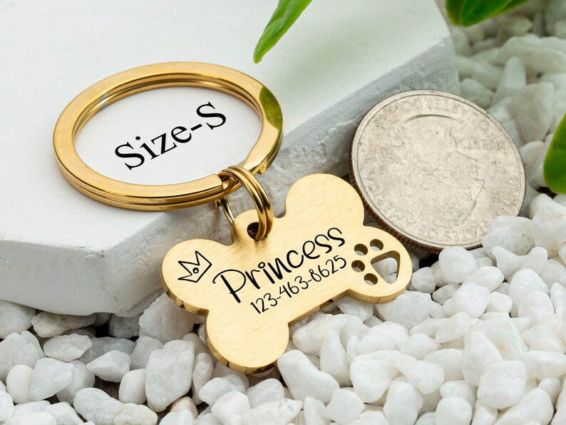 Dog Name Tag Bone Dog Tag Personalized Dog Tag for Dogs Etsy