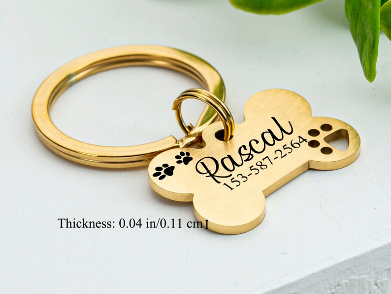 Dog Name Tag Bone Dog Tag Personalized Dog Tag for Dogs Etsy
