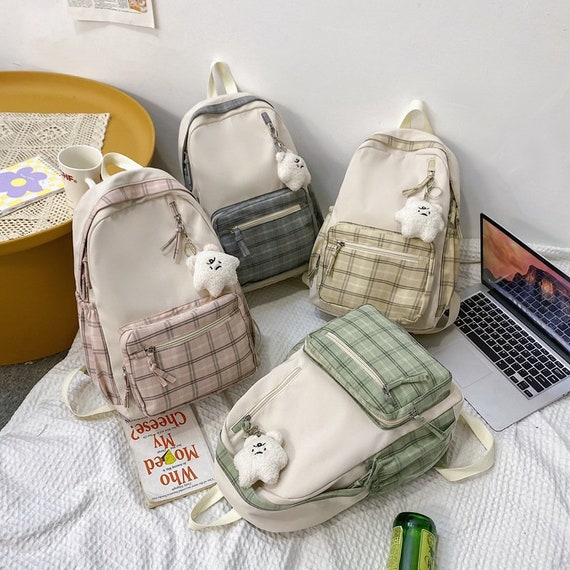Checkered Large Capacity Functional Backpack