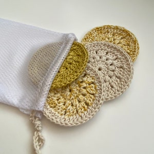 Washable Cotton Crochet Face Scrubbies - Yellow Assorted