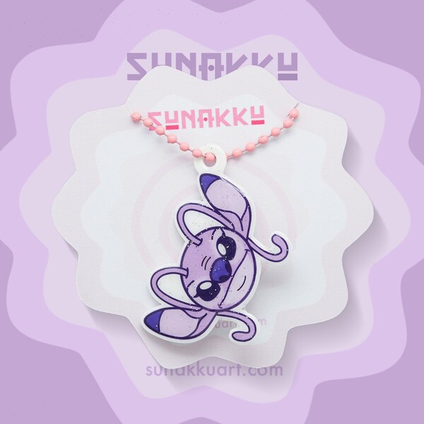 Llavero Ángel - Lilo y Stitch - Colgante de bolso - Purpurina - Criatura rosa - Regalo - Accesorio hecho a mano disney - ángel fanart.