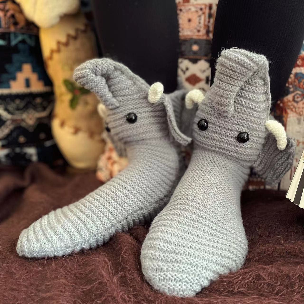 Elephant Animal Socks, 9-12cm, 12-14cm – Cotton Sheep