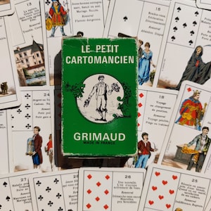 Le Petit Cartomancien Oracle – The Little Cartomancer-Grimaud 1969 – Vintage French Divination Cards – Rare Collectible – 36 Cards