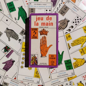 Jeu de la Main - Palmistry Tarot Divinatoire RARE 1969 | Chiromancie | 56 Cartes + 2 Cartes Vierge | Livret Explicatif Bilingue