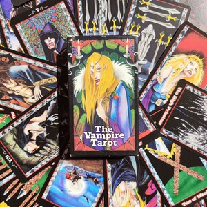 The Vampire Tarot – Jeu Gothique Rare | 78 Cartes + Livret (EN) | Tarot Sombre Émotionnel | US Games 2001