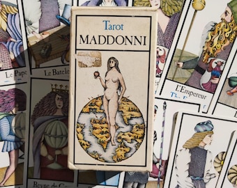 Maddonni Tarot 1981 – Collector 78 Cards + Bilingual FR/EN Guide, Artistic Marseille Tarot