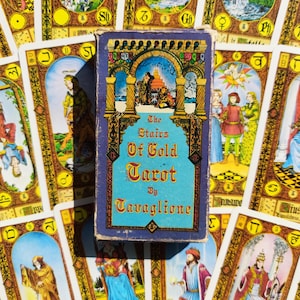 Tavaglione Tarot – The Stairs of Gold 1979 | Rare Vintage Tarot Deck | 78 Cards + English Guidebook | Hermetic Astrology