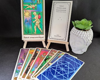 Masonic Tarot Cards & Book Set Oracle Card Deck Kit Mason Masons