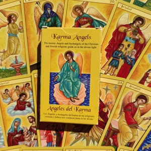 Oracle Anges de Karma - Jeu Divinatoire Rare 2003 - 32 Cartes de Guidance Angélique - Lo Scarabeo - Edition Épuisée