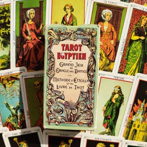 Tarô Egípcio - Grand Jeu de l'Oracle des Dames (1985) - Cartas Divinatórias Baseadas no Método Etteilla - Conjunto Raro e Completo de 78 Cartas
