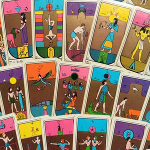 Tarots Egipcios Vintage 1971 – Jeu Ésotérique Rare – Kabbale, Hiéroglyphes & Astrologie