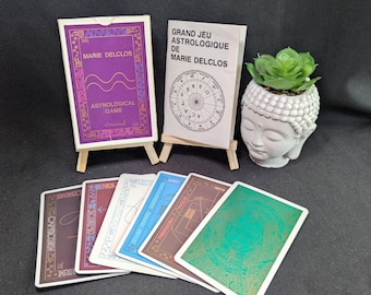 Grand Jeu Astrologique Grimaud 1990 Vintage Astrology Oracle Deck 34 Cards Complete Marie Delclos