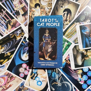 Tarot de la Gente Gato – Baraja de Tarot RARA 1985 | 78 cartas + 2 cartas blancas | Ilustraciones de fantasía y ciencia ficción