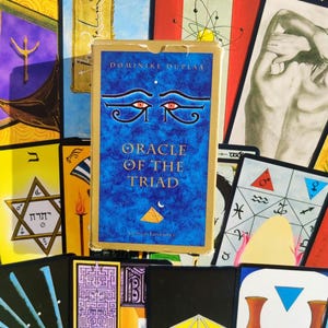 Oracle de la Triade – Édition 1998 Originale – Dominique Duplaa – Jeu de 57 cartes divinatoires – Plus édité – Livret FR/EN