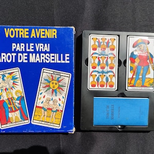Tarot de Marseille – Coffret Divinatoire Rare 1990 | "Votre Avenir par le Vrai Tarot de Marseille" | 78 Cartes + Livret Paul Marteau