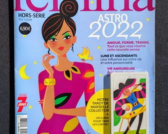 Tarot de Marsella Contemporáneo 2022: baraja de adivinación de 22 cartas con revista francesa, meditación y colección esotérica.
