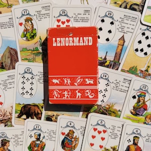 Lenormand-Wahrsagespiel - Wahrsagekarten 1960/1970 - Seltene Ausgabe - Miss Lenormands Methode