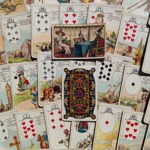Vintage Petit Lenormand Card Deck — Brepols 1900 — 35 Cards + French Booklet — Fortune Telling & Collectible