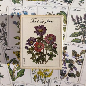Tarot des Fleurs Grimaud 1989 - Jeu Divinatoire Rare - Oracle Floral Vintage - Collection