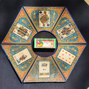 Juego de mesa antiguo "Enano Amarillo y Ciénaga" (Belle Époque, 1890) + Fichas de Hueso Vintage, 1950. Juego francés excepcional.