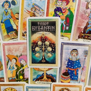 Byzantine Tarot Deck – 22 Cards Oracle, Vintage French Divination, Fortune Telling, Mini Tarot for Spiritual Guidance