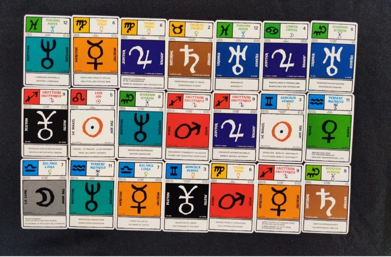Vintage Astrology Game by Brigitte Badel – Grimaud 1986 – Rare ...