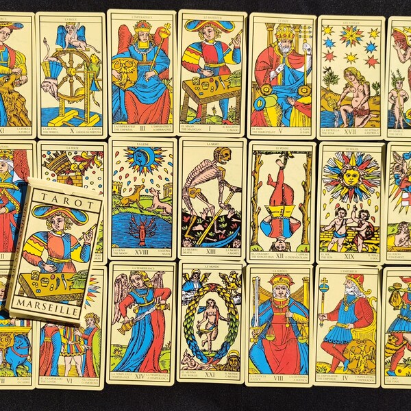 Tarot de Marseille 2002 - Lo Scarabeo -cadeau-divination-cartomancie-voyance-tarot deck-ésoterisme-guidance divinatoire-prédiction